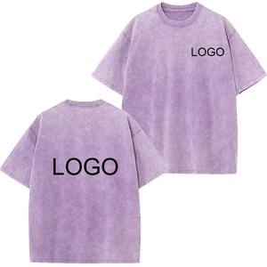 Design vintage personnalisé Spandex/Polyester anti-rétrécissement T-Shirt hommes à la mode à manches courtes Streetwear femmes solide - Product Image 1