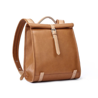 Sac à dos pour ordinateur portable en cuir véritable marron foncé, grande capacité, voyage en plein air, unisexe, résistant à l'eau, style japonais
