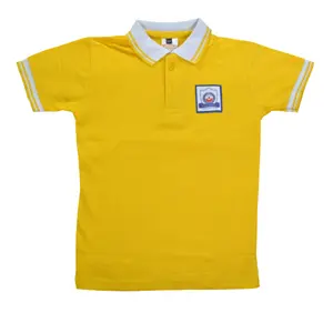 Uniforme escolar de melhor qualidade em Citrino cor amarela camiseta escolar do exportador e fabricante indiano por atacado