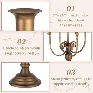 Petits bougeoirs en métal pour décor de centre de table de ferme en bronze cadeau de décoration pour la maison - Product Image 5