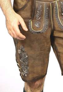 Shemax Trachten Shorts pour hommes Lederhosen Shaded Grey OEM Custom New Bavarian Oktoberfest Lederhosen - Product Image 6