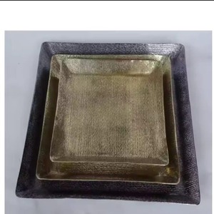 Plateau de service en laiton personnalisé Vintage de haute qualité artisanat traditionnel en métal de luxe pour manger des fournitures d'hôtel de restaurant - Product Image 3