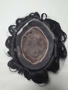 Prothèse capillaire bouclée pour homme en cheveux humains mono-base australiens - Cheveux Remy bruts d'Alibaba - Product Image 2