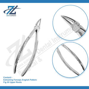 Fórceps de extracción Fig 30 Mango de ajuste Raíces superiores Fórceps de extracción Premium Patrón inglés Juego dental Instrumentos quirúrgicos - Product Image 4