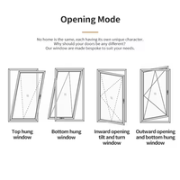 Beigeman, ventanas abatibles de aluminio de estilo moderno personalizadas, marco de aluminio a prueba de balas y huracanes, rotura térmica para uso doméstico