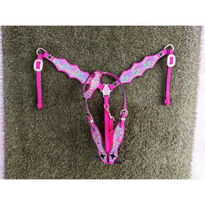 Collier de poitrine en cuir de vache véritable Western Horse Headstall Set Portable Equestrian Bridle Horse Utilise à prix économique - Product Image 6