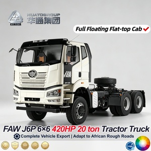 Camión Tractor Diésel Todoterreno FAW J6P de Servicio Pesado con Techo Plano Blanco 6x6, Certificado Euro 2-5, Precio de Fábrica, Más Vendido - Product Image 1