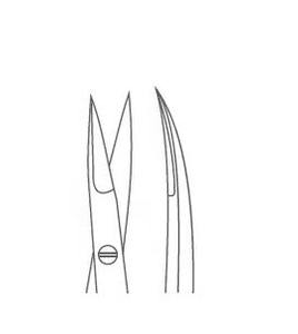 Micro-ciseaux à manche incurvé en titane, qualité supérieure, acier inoxydable allemand, instruments de microchirurgie - Product Image 2