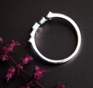 10k or laboratoire cultivé diamant bande de mariage laboratoire diamant bijoux géométrique princesse coupe diamant bande bague de fiançailles cadeau pour l'amour - Product Image 3