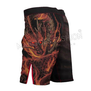 Pantalones cortos de lucha antiarrugas hechos a medida logotipo profesional sublimado impreso High Street Fight Trunks patrón sólido algodón para - Product Image 2