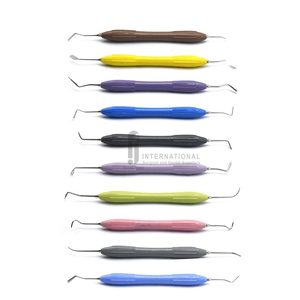 Juego de instrumentos de llenado compuesto Dental de gran venta, 10 Uds., mango de silicona de doble extremo, fuente de alimentación Manual hecha de acero - Product Image 5