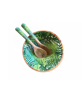 Cuencos para servir ensaladas de lujo modernos sostenibles de madera impresos con esmalte hechos a mano personalizables Venta caliente - Product Image 5