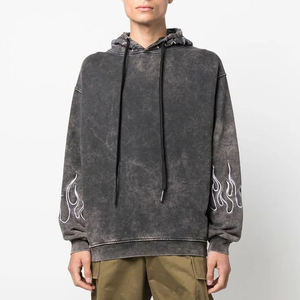 เสื้อสเวตเตอร์โอเวอร์ไซส์ของผู้ชายสไตล์วินเทจมีฮู้ดโอเวอร์ไซส์พิมพ์ลายกรดออกแบบได้ตามที่ต้องการ - Product Image 2