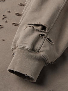 Sweat à capuche homme coupe classique 340 g/m² en molleton bouclette délavé effet usé avec imprimé design – Collection Hiver – Service OEM 100 % - Product Image 2