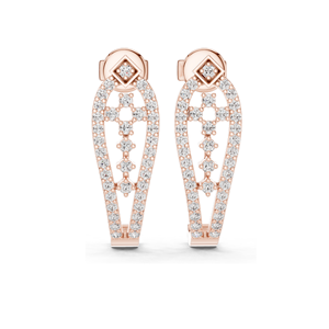 Boucles d'oreilles pendantes de créateur en diamant de laboratoire 0,502 CT, taille brillant rond, or 18 carats, 14 carats, 10 carats et argent 925, rose, jaune, blanc - Product Image 1