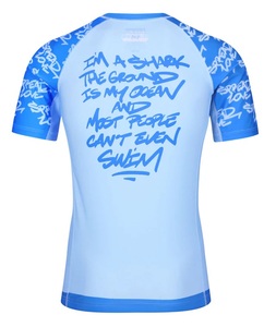 Rashguard respirant à manches courtes pour homme, bleu cool - 100% polyester, protection UPF50 - Product Image 4