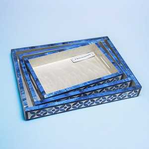 Bandeja de servicio de madera ecológica hecha a mano, suministro al por mayor, tamaño personalizado para el desayuno, la cama, la hora del té, elegante entretenimiento en el hogar - Product Image 1