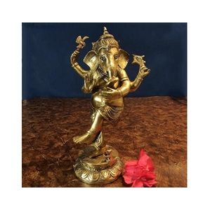 La escultura de Dios de metal de latón encarna el poder celestial y la gracia espiritual a través de obras de arte sagradas doradas de intrincado diseño - Product Image 5