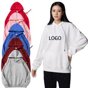 Sweat à capuche surdimensionné en coton épais unisexe imprimé lavage à l'acide de luxe saison hivernale polaire sans ficelle motif solide pour hommes femmes - Product Image 5