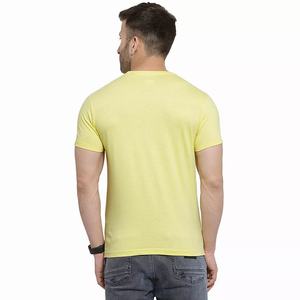 Camiseta de algodón amarillo pálido para hombre y mujer, logotipo personalizado, manga corta, lisa, informal, proveedor mayorista - Product Image 2