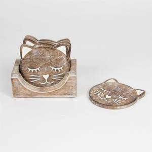Sous-verres décoratifs en bois sculptés à la main pour table, produit très vendu, prix économique, tapis et coussinets - Product Image 2