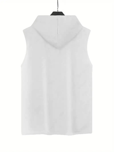 Sudadera con capucha granate de talla grande para hombre, camiseta sin mangas de verano, estilo Atlético clásico, ajuste Regular para gimnasio, letras al aire libre - Product Image 2