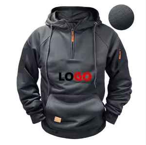 Sweat à capuche unisexe de haute qualité pour l'hiver, en molleton épais, avec impression de logo personnalisé, coupe classique, style streetwear, style décontracté uni - Product Image 5