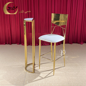 Muebles de Club Modernos de Lujo, Taburete Alto de Acero Inoxidable con Cojín Azul para Bar en Casa, Comedor, Uso en Exteriores y Hoteles - Product Image 1