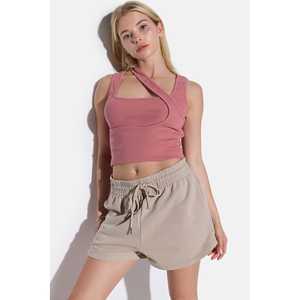 Chemise en mousseline décontractée pour femmes, détails rayés épais, motif à carreaux, logo sur le devant, col en dentelle sans col, disponible en taille XL pour l'automne et le printemps - Product Image 3