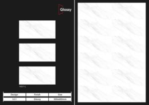 Carreaux muraux en céramique 300x600mm pour salle de bain et cuisine, finition brillante mate effet sucre, design mural intérieur luxueux, export. - Product Image 5