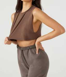 Wholesale Sport Wear <b>Loose</b> Fit 100% Cotton <b>Women</b> Sleeveless Crop Tank <b>Top</b> Latest Athletic <b>Women's</b> Breathable Tank <b>Top</b> <b>for</b> <b>Women</b> - Product Image 4