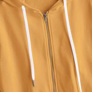 Custom Women <b>Zip</b> <b>up</b> Hoodies <b>Cropped</b> <b>Hoodie</b> Fashionable Sweatshirt Fitness Style - Product Image 5