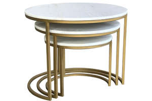 Ensemble de Table élégant en métal avec dessus en marbre pour la maison, l'hôtel, le salon, Table d'appoint de couleur dorée et noire, mobilier latéral moderne - Product Image 4
