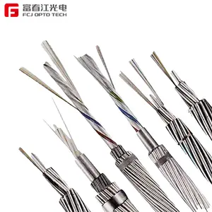 FCJ Factory Produce Outdoor Stranded Ground Wire Overhead Adss Opgw Power Fibra Optica Cable Opgw 36 Fibras