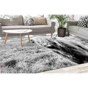 Alfombra de Vaca Highland: Alfombra Decorativa con Diseño de Animal Impreso en 3D, Alfombra de Chenilla - Product Image 5