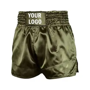 Short de grande taille Short de boxe de gymnastique MMA pour hommes et femmes Prix de gros Polyester Spandex de couleur unie Logo personnalisé - Product Image 1