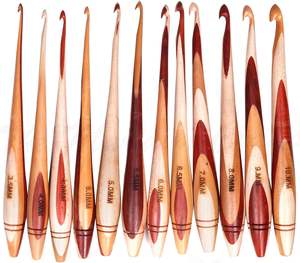 Wood Set of 11 Crochet Hooks 3.5 MM to 10 MM, Wooden Yarn Crochet Hooks Engraved with Sizes | Gift for Grandma (Crochets & Box - Product Image 6