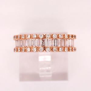 Anillo de Diamantes Étnico de Oro Rosa de 14K con Corte Baguette Cultivado en Laboratorio, Certificado por IGI, para Mujer, Ideal para Bodas y Fiestas - Product Image 6