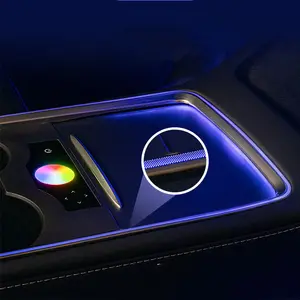 Kit de luzes do interior automotivo, 6w, 128 cores, atmosfera, lâmpadas automotivas, led, para tesla, modelo 3 ou partes y