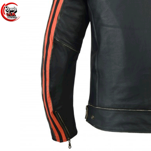 2025 nouveauté hommes haute qualité en cuir PU veste Design de Style de rue avec col montant pour moto Style toile tissu - Product Image 5