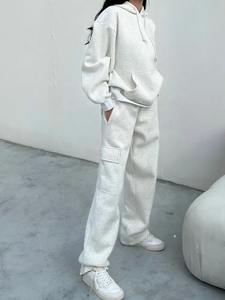 Ensembles de sweat à capuche tendance broderie personnalisée femmes survêtement Jogging fille vierge survêtement ensembles de haute qualité coton ample - Product Image 2