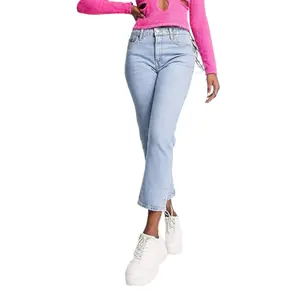 Factory Cheap price Manufacturer Supplier basic slim Fit Washed women's jeans wide Best Quality customized Logo colour & Designs