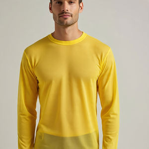 Camiseta transparente personalizada para hombre, camiseta interior ajustada para entrenamiento, camisetas transparentes, camiseta informal ligera de malla transparente para hombre - Product Image 4