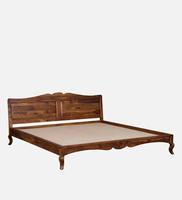 Lit danois en teck massif finition naturelle, matériau de haute qualité pour mobilier de chambre