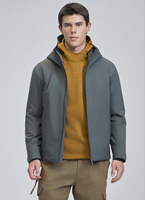 Veste coupe-vent en polyester à fermeture éclair et col montant pour homme en vente pour les sports de plein air d'hiver