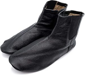 <b>Men's</b> Islamic Mest <b>Sock</b> Soft Halal Goat Leather <b>Warm</b> Lining for Winter Muslim Khuff Kuffain for Wudu Abdes Ablution Zipper - Product Image 2