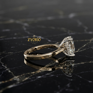แหวนหมั้นเพชรทรงคุชชั่นคัท ทอง 18K แหวนเพชรหรูหราสำหรับเจ้าสาว - Product Image 4