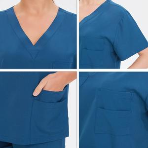 Uniformes Médicos de Jersey Lavable Antiarrugas de Nueva Moda, 100% Algodón, para Hombres y Mujeres, Conjuntos de Uniformes de Enfermería Cómodos - Product Image 6