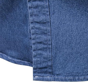 100% algodón, camiseta para hombre, ajuste holgado, estampado, venta al por mayor, camisas vaqueras para hombre, camisa de manga larga, ropa de calle informal, servicio OEM - Product Image 5