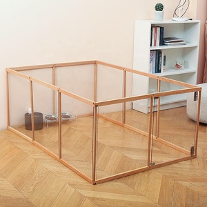 Valla de Seguridad para Mascotas Multifuncional de Madera Natural con Pintura No Tóxica, Corralito Plegable Montessori para Perros Pequeños y Medianos - Product Image 5